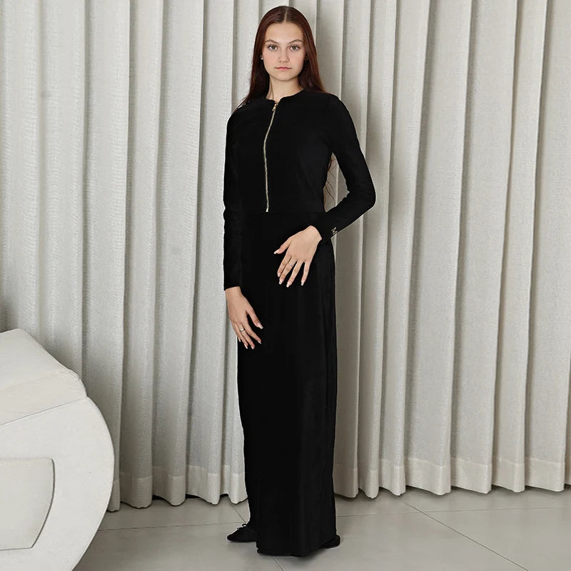 Chic Corduroy Maxi DressTM