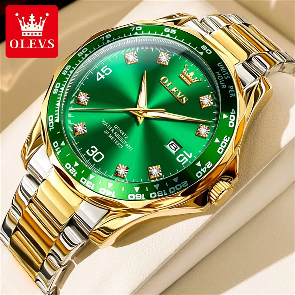 Sleek Green Quartz Diving Watch™